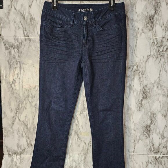 Yummie by Heather Thomson Denim - Yummie Heather Thompson Dark Wash Side Zip Jeans Medium 29
